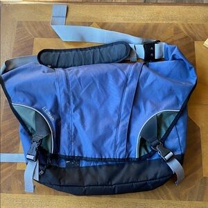 L.L. Bean Messenger Bag Back Gray Nylon Work School Laptop Bag 21” X 15” Travel